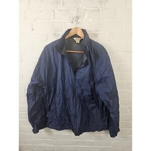 L.L. Bean Vintage Men's Full Zip Windbreaker Jacket Long Sleeve Blue Size XL